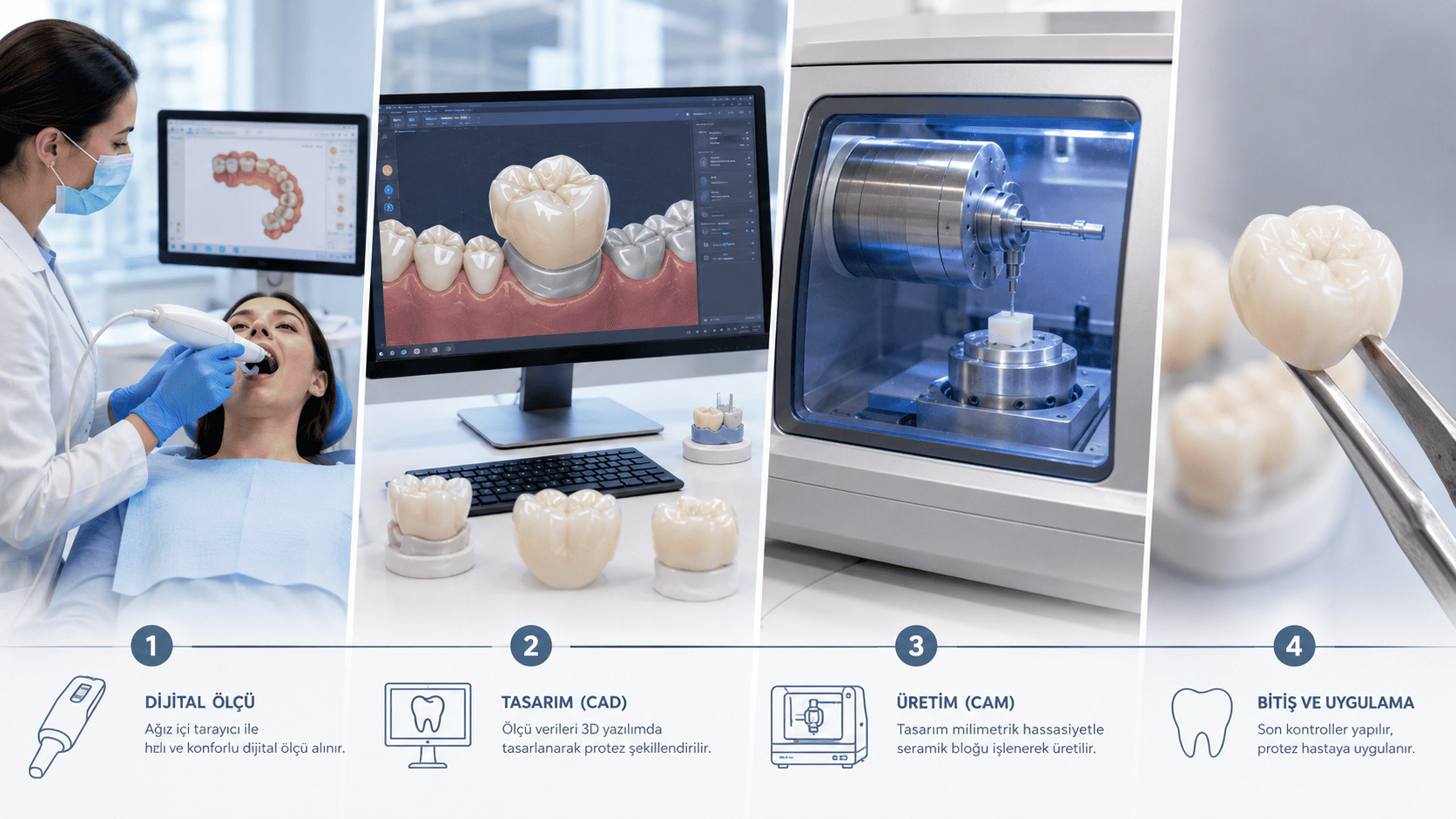 CAD/CAM Diş Protezi Nedir? Üretim Süreci Nasıl İlerler?